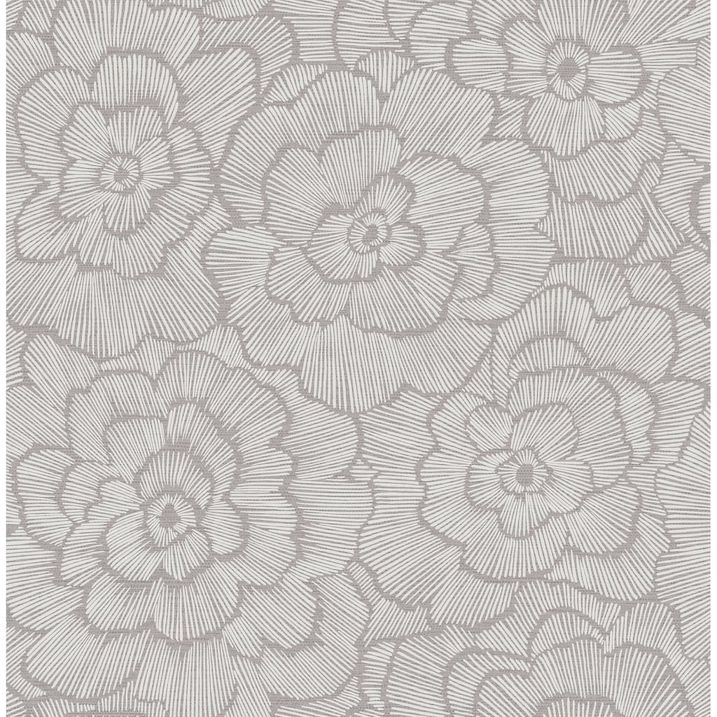 A-Street Prints Periwinkle Sterling Textured Floral Wallpaper