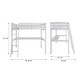 preview thumbnail 3 of 10, High Loft Bed with Desk and Storage, White