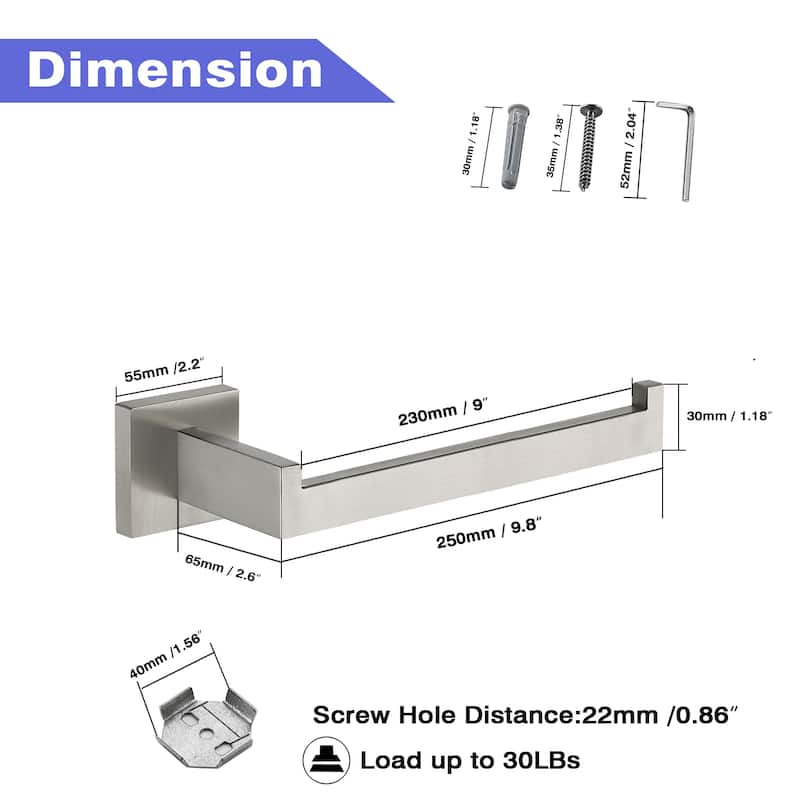 9in Wall Mounted Towel Ring Towel Holder in Stainless Steel
