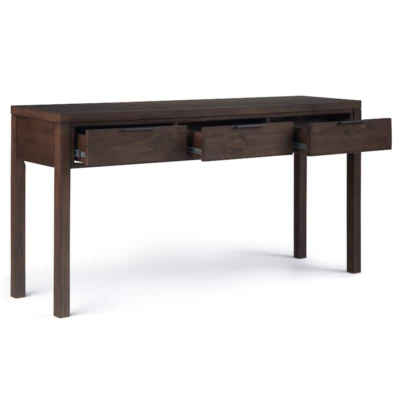 WYNDENHALL Fabian 60 inch Wide Solid Wood Contemporary Console Table - 60" W x 16" D x 30" H