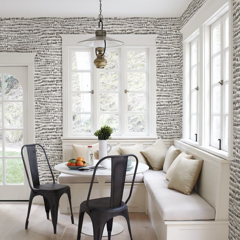 Brewster Runes Black Brushstrokes Wallpaper - 20.5in x 396in x 0.025in