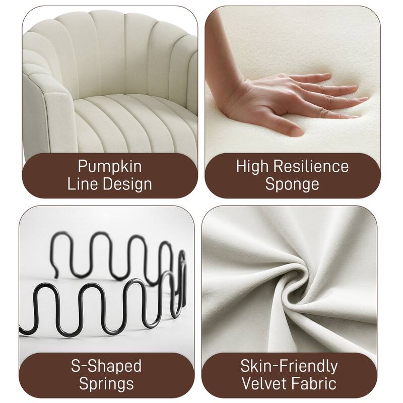 Ouyessir Oversized Modern Upholstered Barrel Chairs
