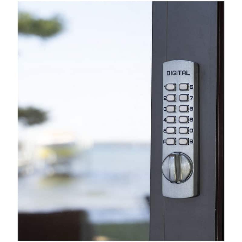 Lockey C Series Keyless Entry Sliding Door Mechanical Deadbolt - Satin Chrome