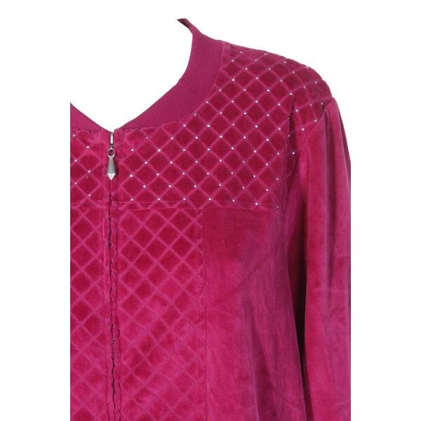 Shop Alfred Dunner Plus Size Ruby Quilted Velour Studded Jacket 18w Overstock 24170217