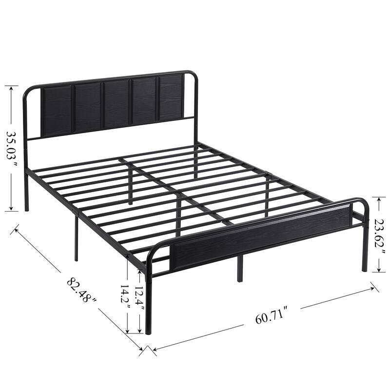 VECELO Platform Bed Frame with Wood Headboard,Twin/Full/Queen Size Bed