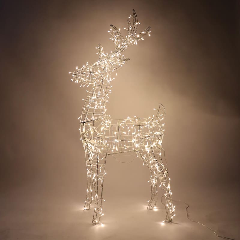 Joiedomi 4.5FT Tall White Magestic Wire Frame Buck w/Warm White LED ...