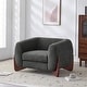 preview thumbnail 4 of 53, Tina Modern Upholstered Boucle Arm Club Chair by Christopher Knight Home Dark Gray + Walnut