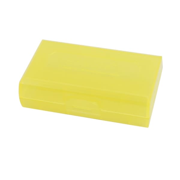 72mmx44mmx22mm Hard Plastic Battery Storage Case Holder Organizer Yellow