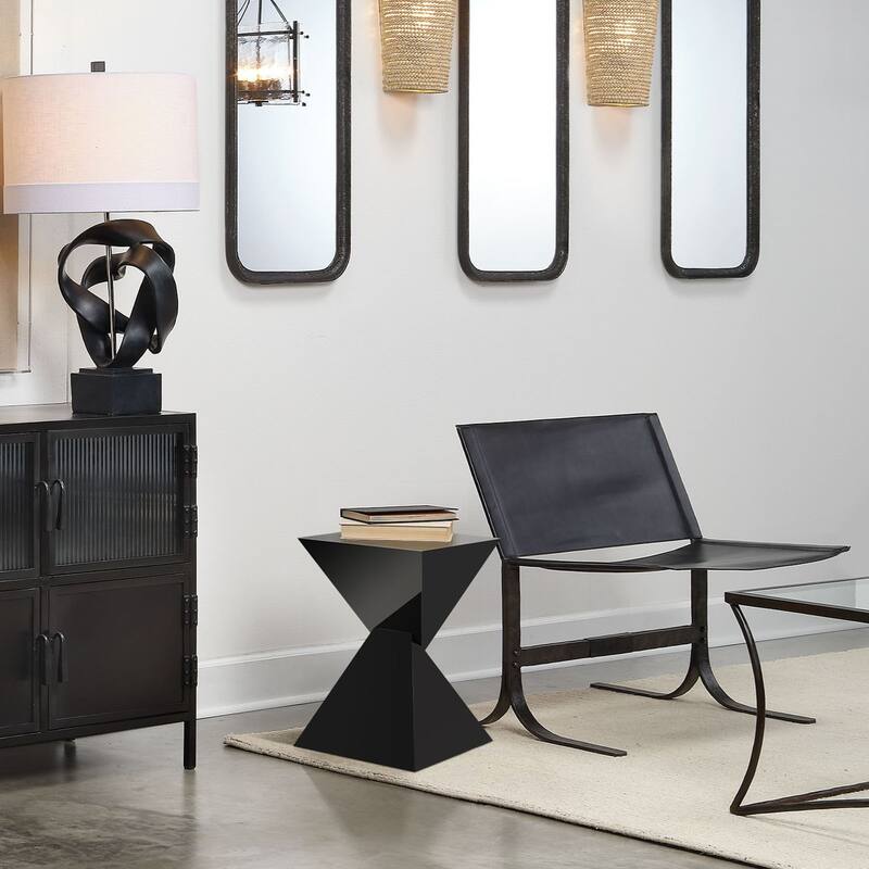 Modern Acrylic Accent End Table, Outdoor Side Tables - 18.11"H x 12.6"W x 12.6"L