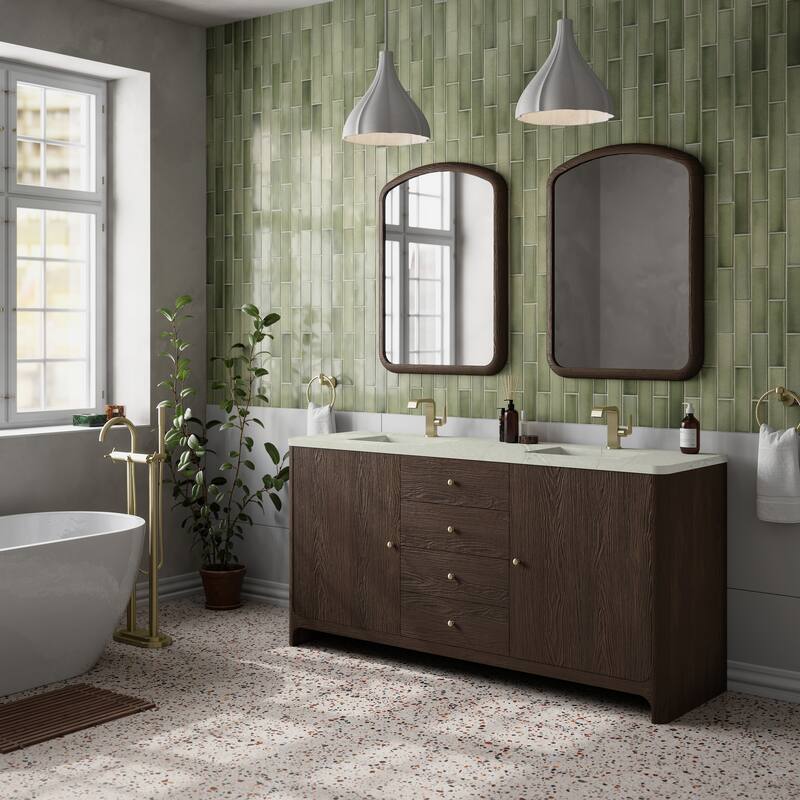 Gracyn 72" Double Vanity, Sable, w/FreePower Wireless Charger