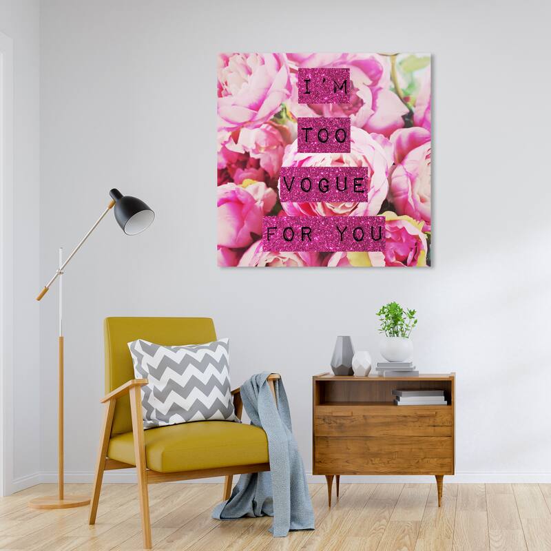 Wynwood Studio Canvas Fashion and Glam Too Vogue Pink Pink and Magenta Glam Wall Art Canvas Print - 30 x 30