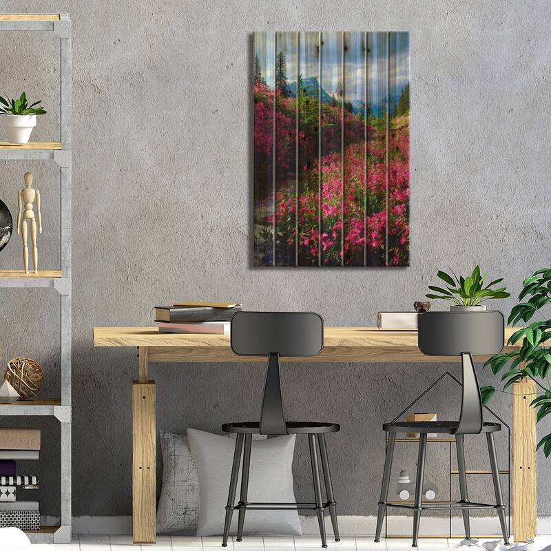 Wildflowers, Banff National Park, Alberta, Canada Print On Wood by Christopher Talbot Frank - Multi-Color