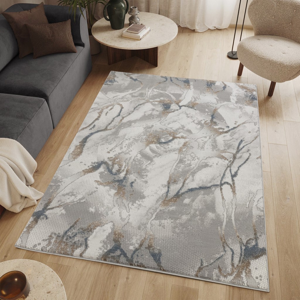 Gray 5 ft. 3 in. x 7 ft. 3 in. Area Rug - 7' x 5'