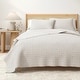preview thumbnail 14 of 41, Linery & Co. Cotton Honeycomb Waffle Garment Washed Quilt Set Light Grey - King