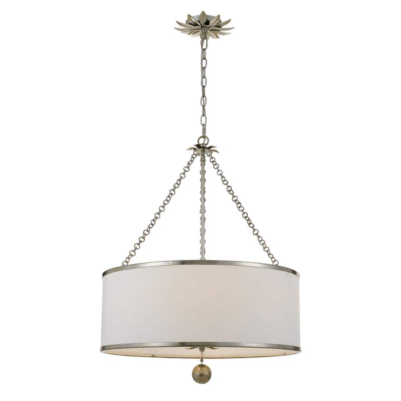Broche 6 Light Antique Silver Chandelier - 24'' W x 31'' H - 24'' W x 31'' H