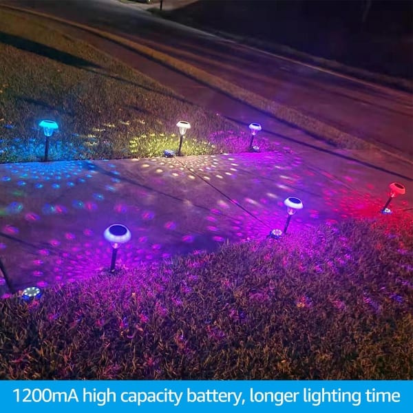 Solar Pathway Lights Dusk to Dawn RGB Outdoor Landscape Lighting - On ...