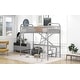 preview thumbnail 4 of 6, Sleek Metal Loft Bed, Twin Size, with Ladder and Guardrail for Modern Living