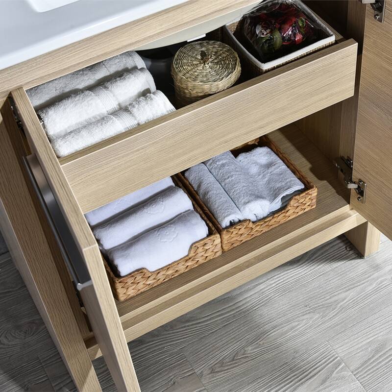 Solid Wood Bathroom Vanity with Mirror Medicine Cabinet