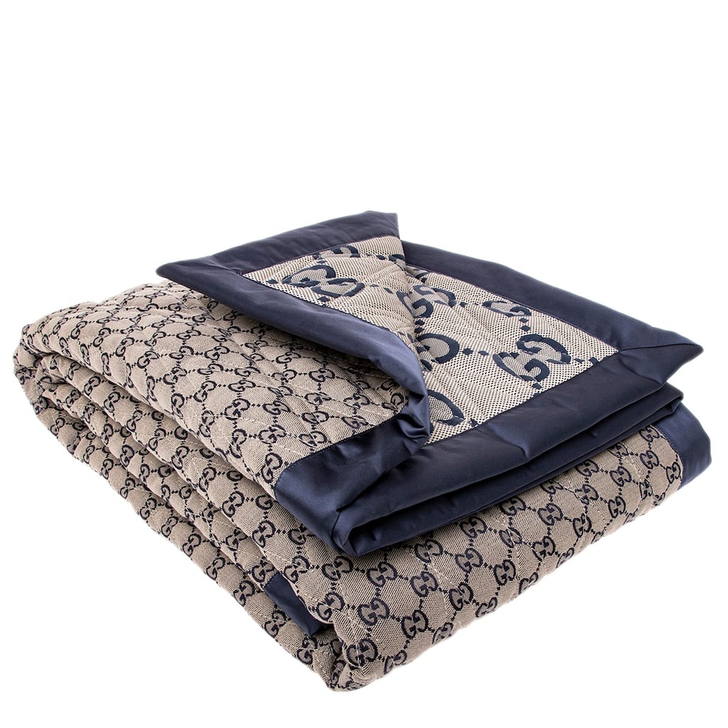 Gucci Double Sided GG Quilted Cotton Blanket - 71 x 55 in