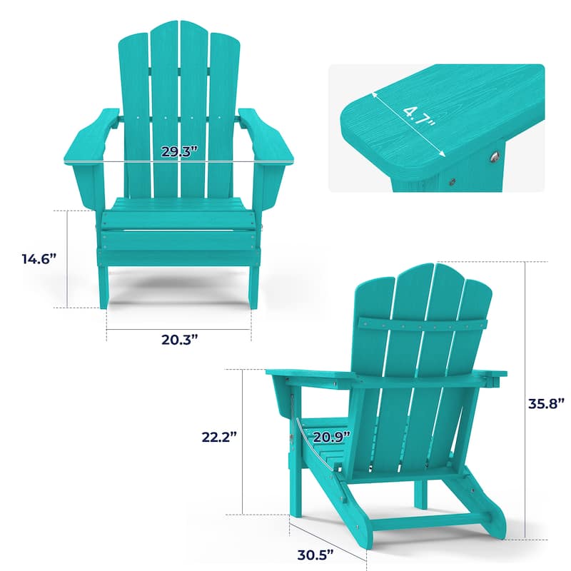 Outdoor HDPE Folding Classic Adirondack Chair All-Weather