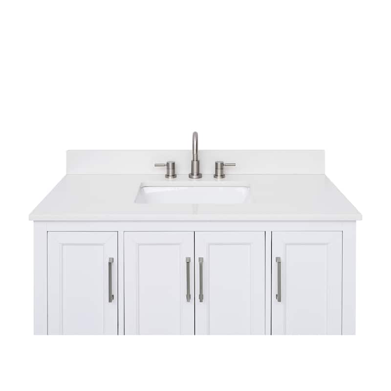 Avanity Quartz Vanity Top with Rectangular Undermount Sinks