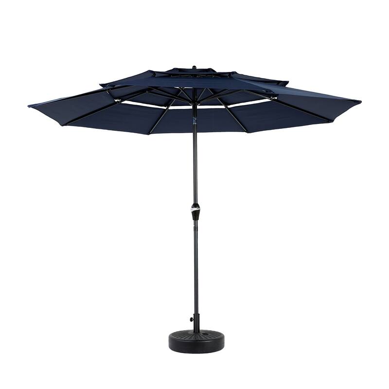 Topcraft 10ft Aluminum 3 Tier Tiltable Market Umbrella