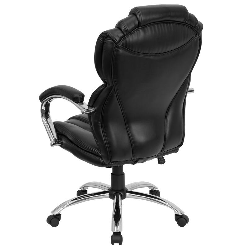 High Back Transitional Style LeatherSoft Executive Swivel Office Chair - Black