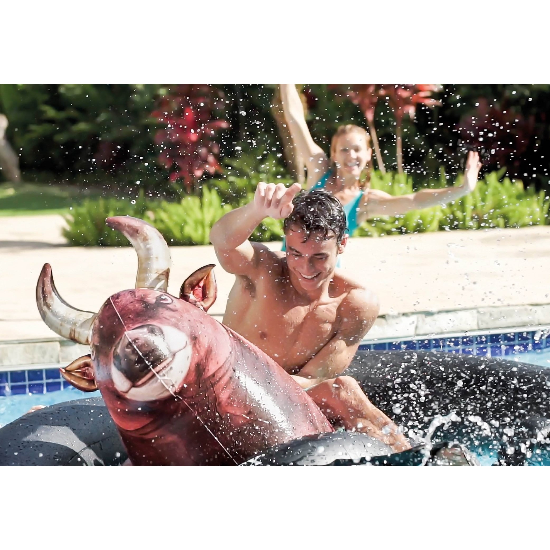 Intex PBR Inflatabull Bull Riding Giant Inflatable Swimming Pool Float 2 Pack 94 x 77 x 32 inches