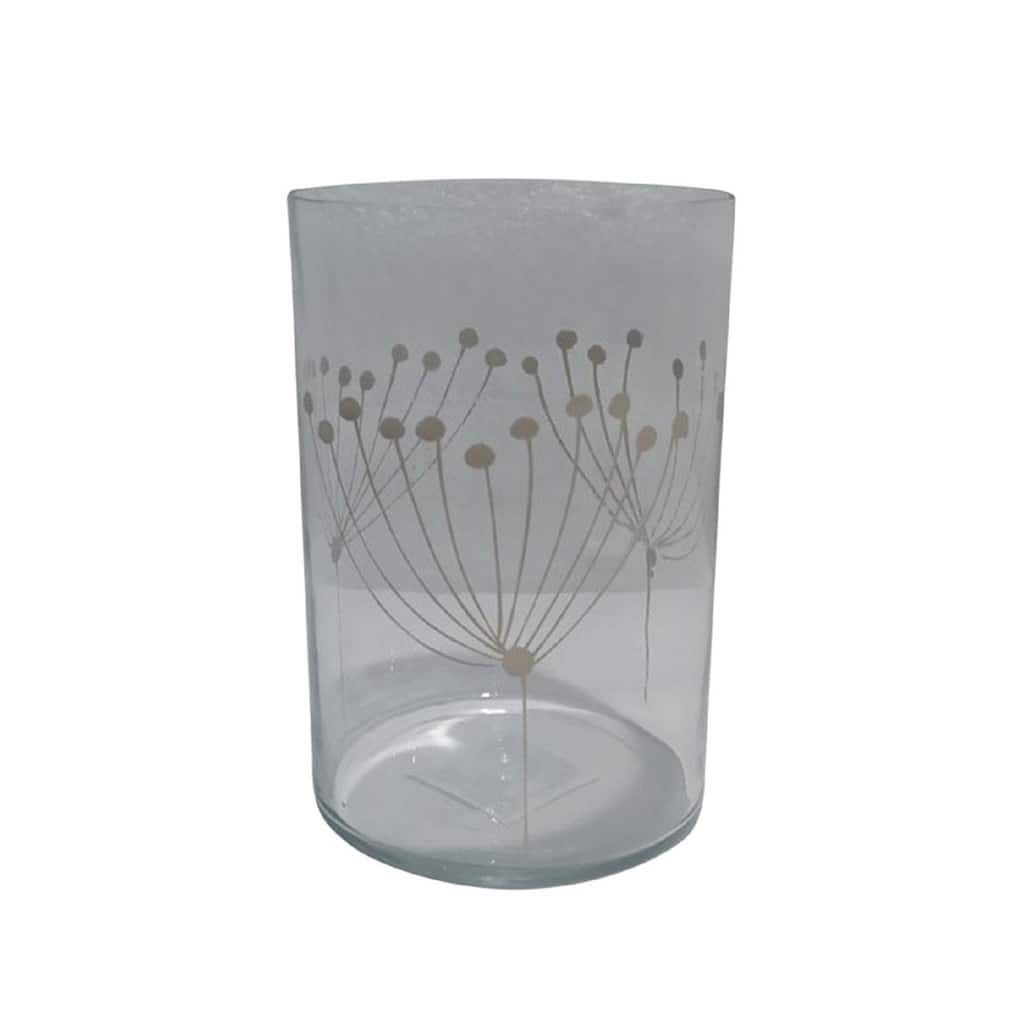 Cylindrical Glass Vase H 6.3" & Dia 4.3" - Clear
