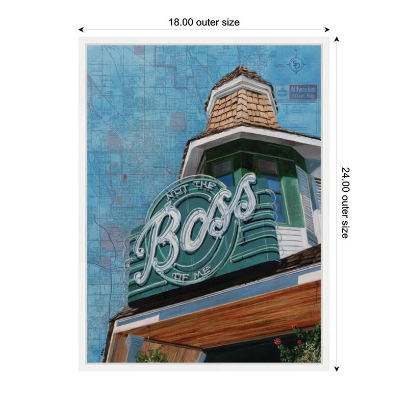 Kate and Laurel The Boss by Krista V. Allenstein Framed Canvas Wall Art Print