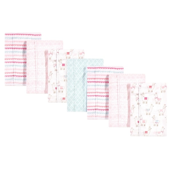 slide 1 of 1, Hudson Baby Infant Girl Cotton Flannel Burp Cloths 7pk, Llama, One Size - Llama - One Size One Size - Llama