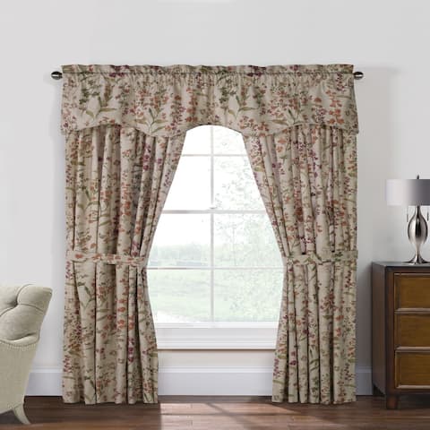 Habitat Rockport Textured Cotton Floral Print Curtain Panel - Pair