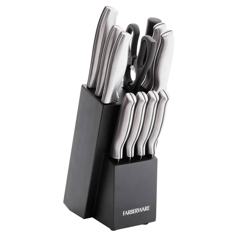 Farberware 12 Piece Stainless Steel Cutlery Set with Black Block - N/A