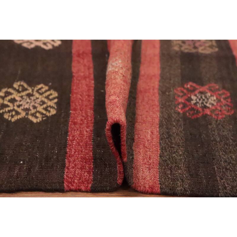 Hand Woven Oriental 100% Wool Carpet Southwestern Tribal Multi-Colored Kilim Area Rug - 9' 9'' X 5' 11''