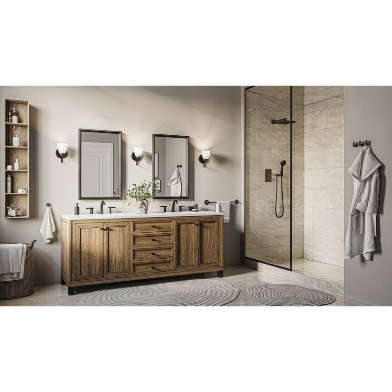 Kichler Lighting Jolie 1-Light Vanity Light with Satin Etched Glass in Black