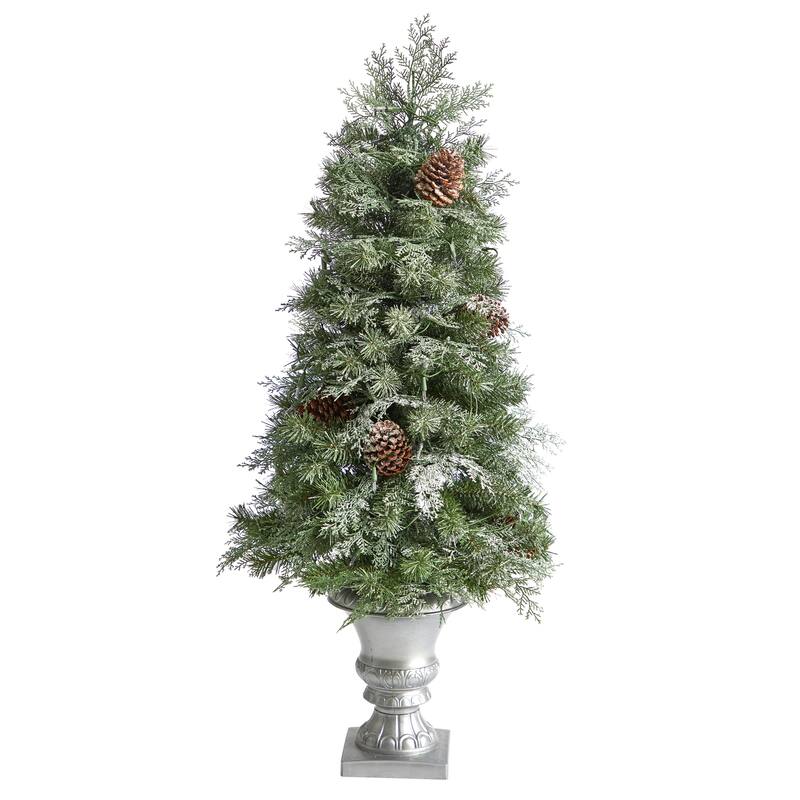 4ft Artificial Christmas Tree with Warm White Lights - English Pine Holiday Decor - Green - 48