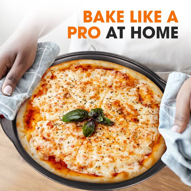 Cheer Collection 13 Inch Premium Carbon Steel Nonstick Pizza Pan - 13"
