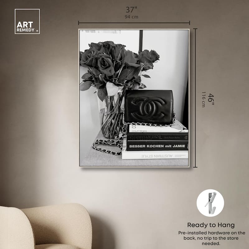Classic Bag and Roses Canvas by Art Remedy