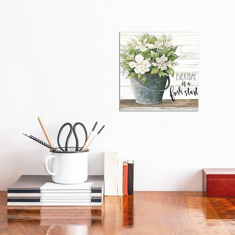iCanvas "Everyday is a Fresh Start" by Cindy Jacobs Canvas Print - 12x12x1.5