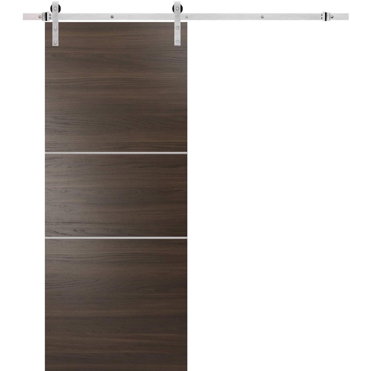 SartoDoors Planum 0110 | Bedroom Door Barn Door | Solid Wood | Hardware Set | 36x80, Chocolate Ash Bathroom Door Pantry Door