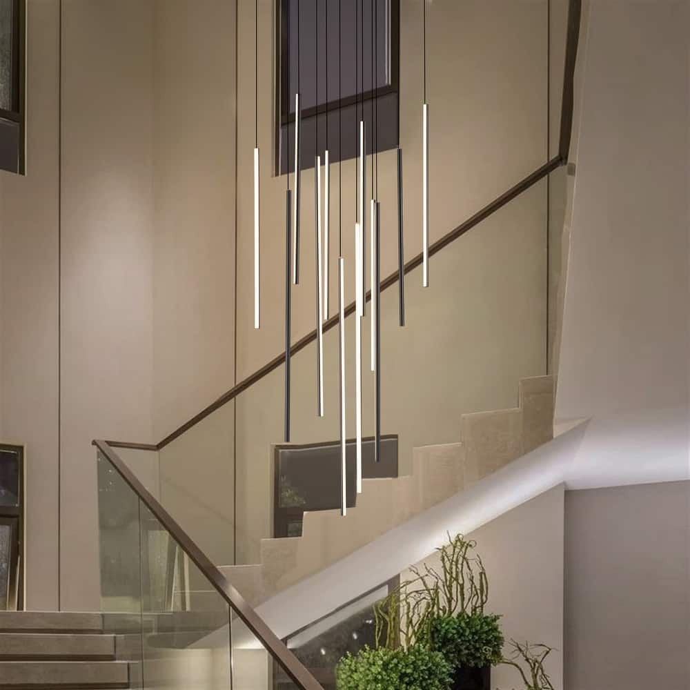 8/12/18-Light Dimmable Integrated LED Chandelier Linear Kitchen Island Light