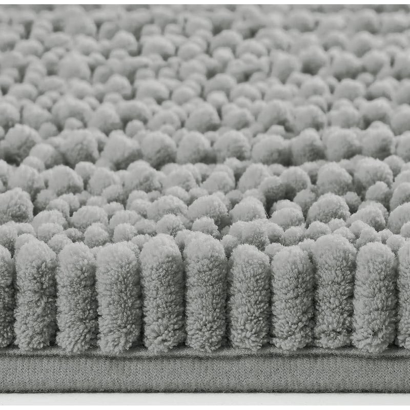 47"x27" - Light Grey Soft Cozy Plush Chenille Bath Mat Bathroom Rug