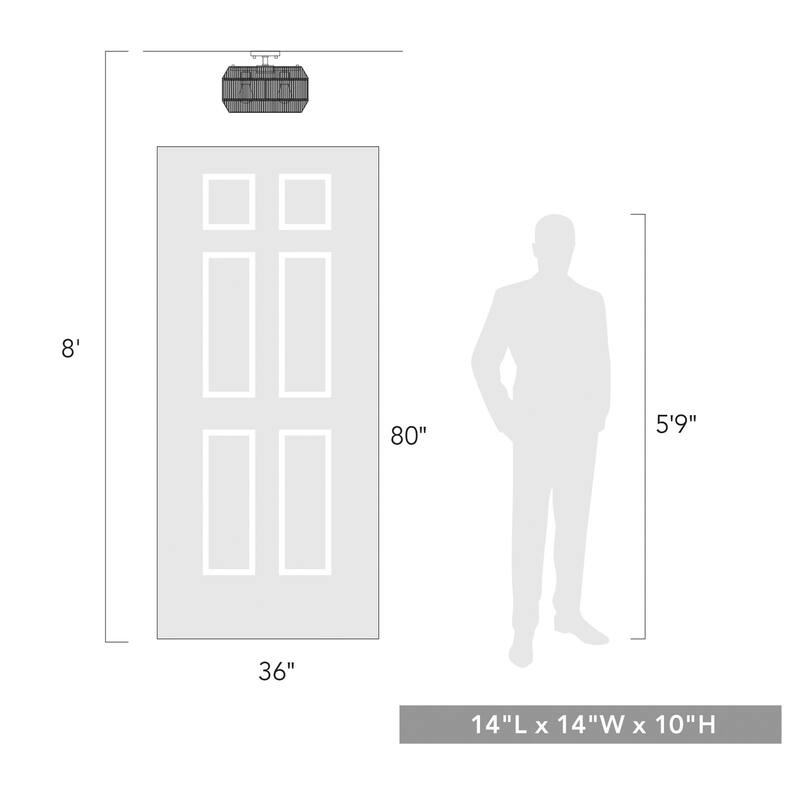 Golden Lighting Marlee 3-light Semi-Flush Mount in Matte Black