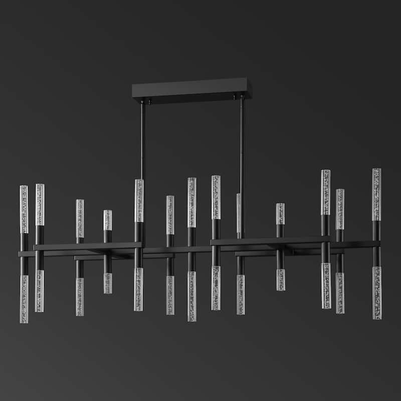 SAFAVIEH Couture Mariet Art Deco Acrylic Tube Chandelier - 50 In. W x 15.5 In. D x 25.5 /49.5 In. H - 48"W x 21"D x 18"H