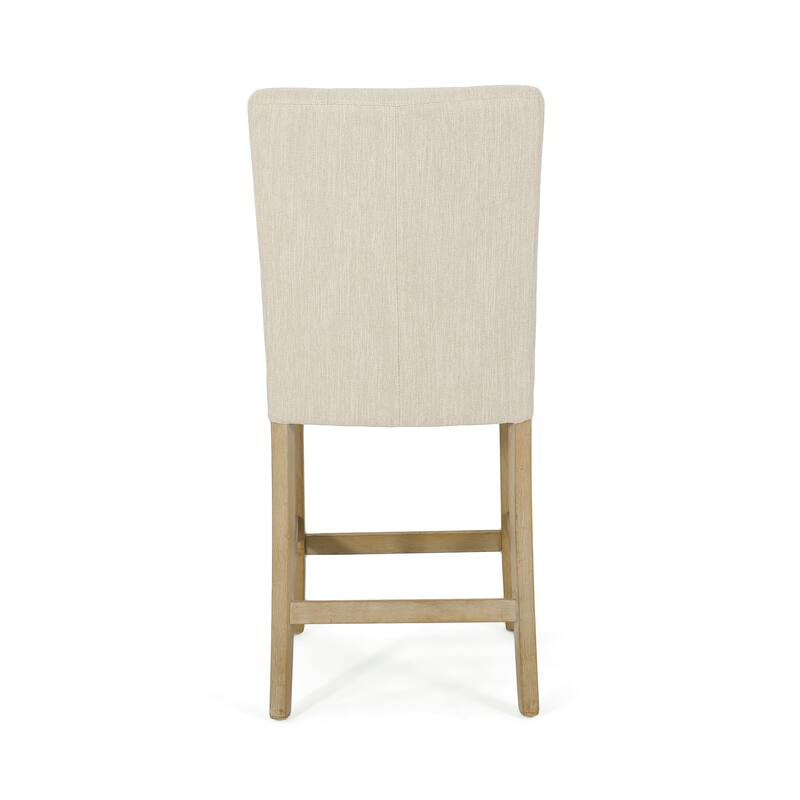 Modern Set of 2 Dining Chairs with Leather Tufted Backrest, Foam-Padded Seat, Solid Wood Legs for Dining Room Living Room