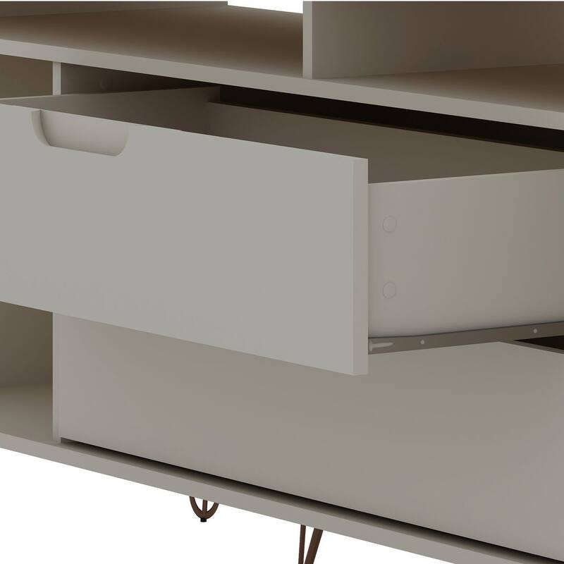 Manhattan Comfort Rockefeller 62.99 In. Metal Leg Media Cabinet Console