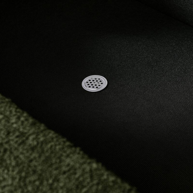 Anmytek Green Oval Storage Ottoman Bench Upholstered Footstool with Solid Wood Legs