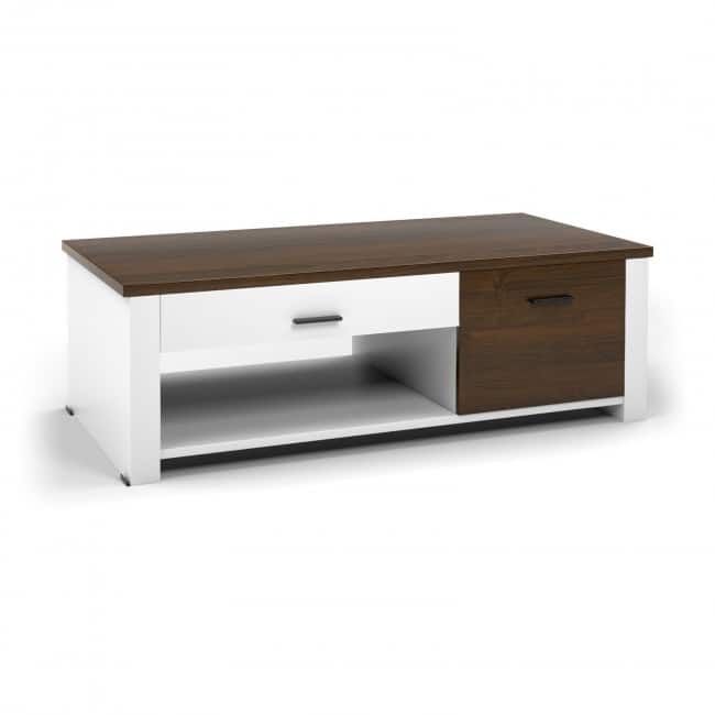 Modern Coffee Table with Front Back Drawers and Compartments for Living Room - 47.2" x 23.6" x 16.1"
