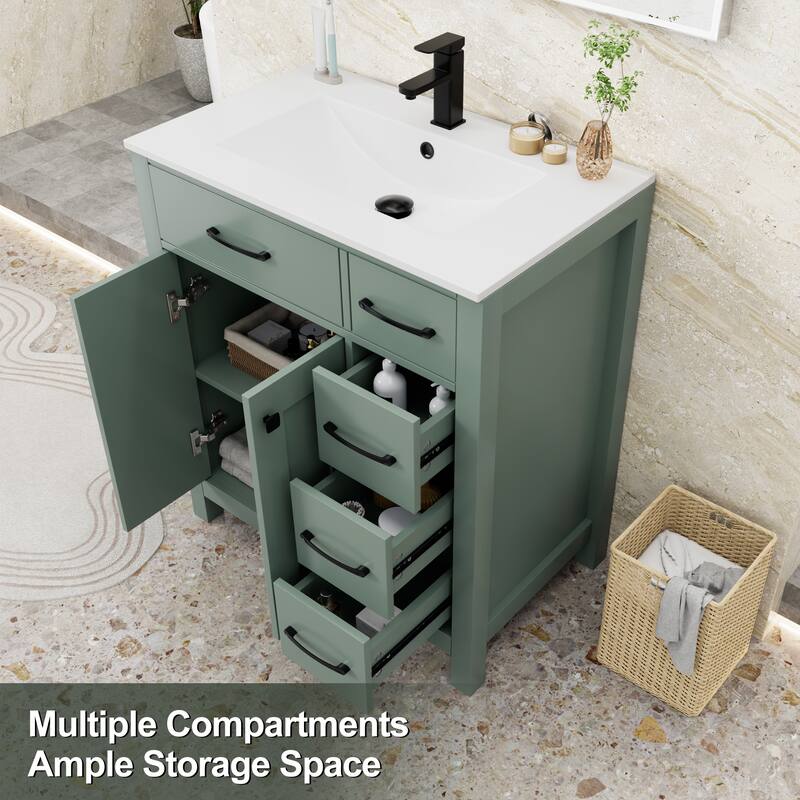 Modern Bathroom Vanity with Sink & Faucet Storage Cabinet Set