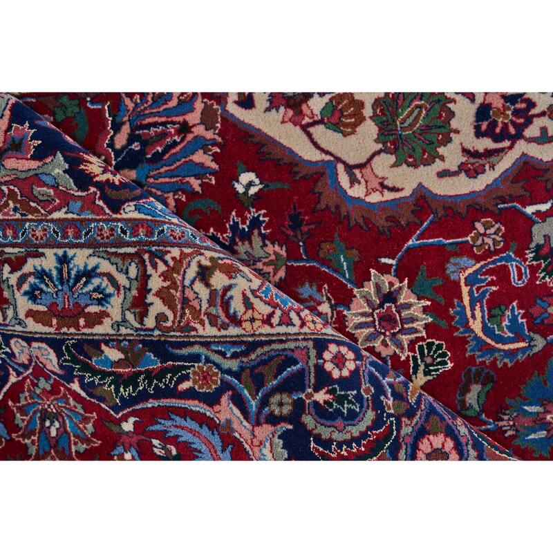 EXQUISITE RUGS ONE-OF-A-KIND Super Fine Millefleur Hand Knotted Red/Red Rug - 9'x12' - 10'x14'